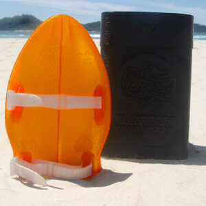 Alligator Handboard Crab Orange transparente — Design anatômico para ganhar o controle e velocidade na beira do mar.